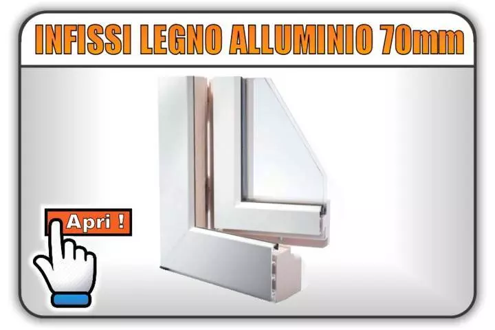 Infissi in Legno Alluminio da 70 mm