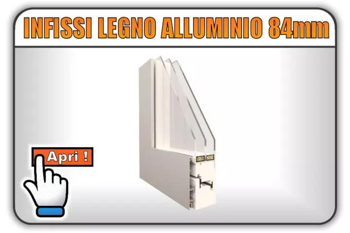 Infissi in Legno Alluminio Complanare da 84 mm