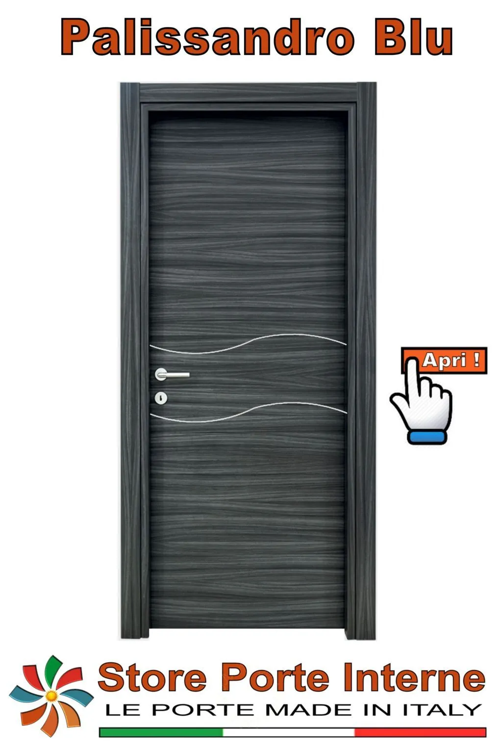 porte laminato inserti camilla palissandro blu matrix