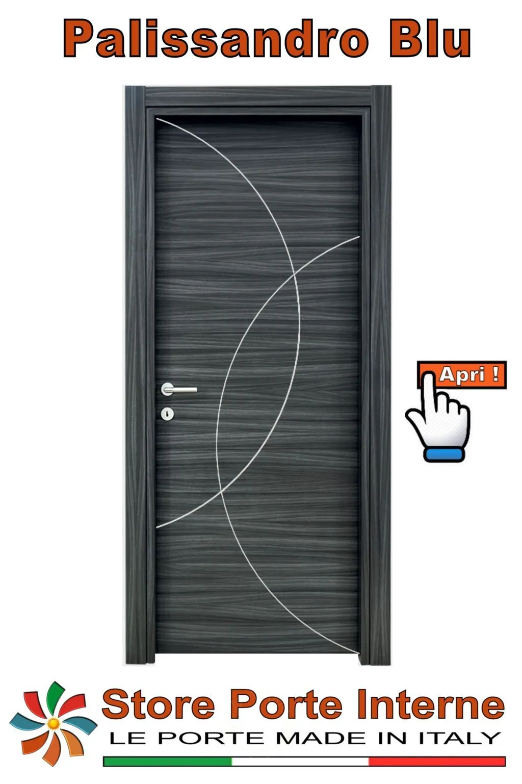 porte laminato inserti Floriana palissandro blu matrix