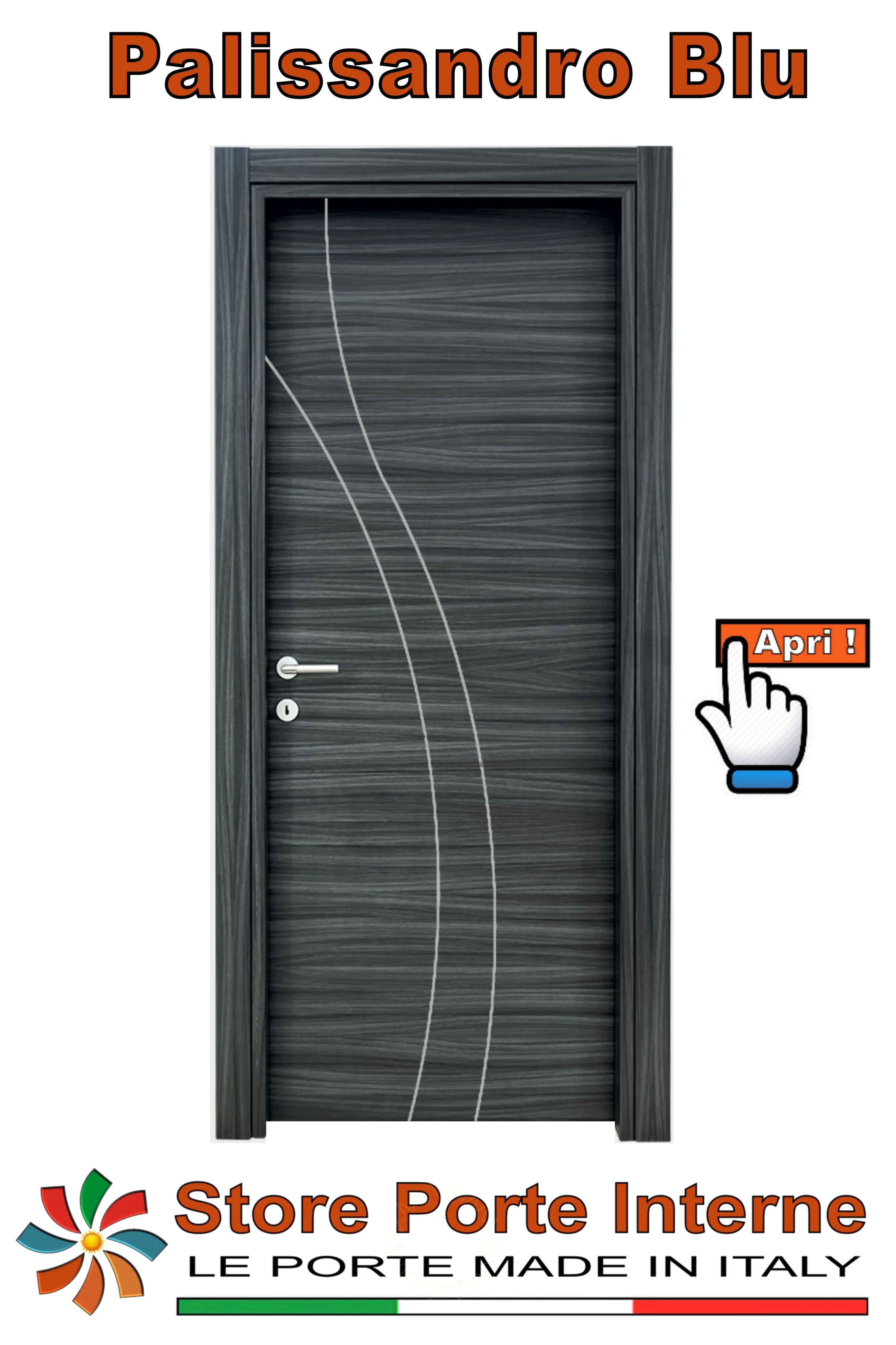 porte laminato inserti Goji palissandro blu matrix