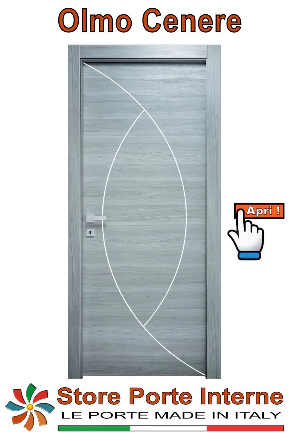 porte laminato inserti Greta olmo cenere