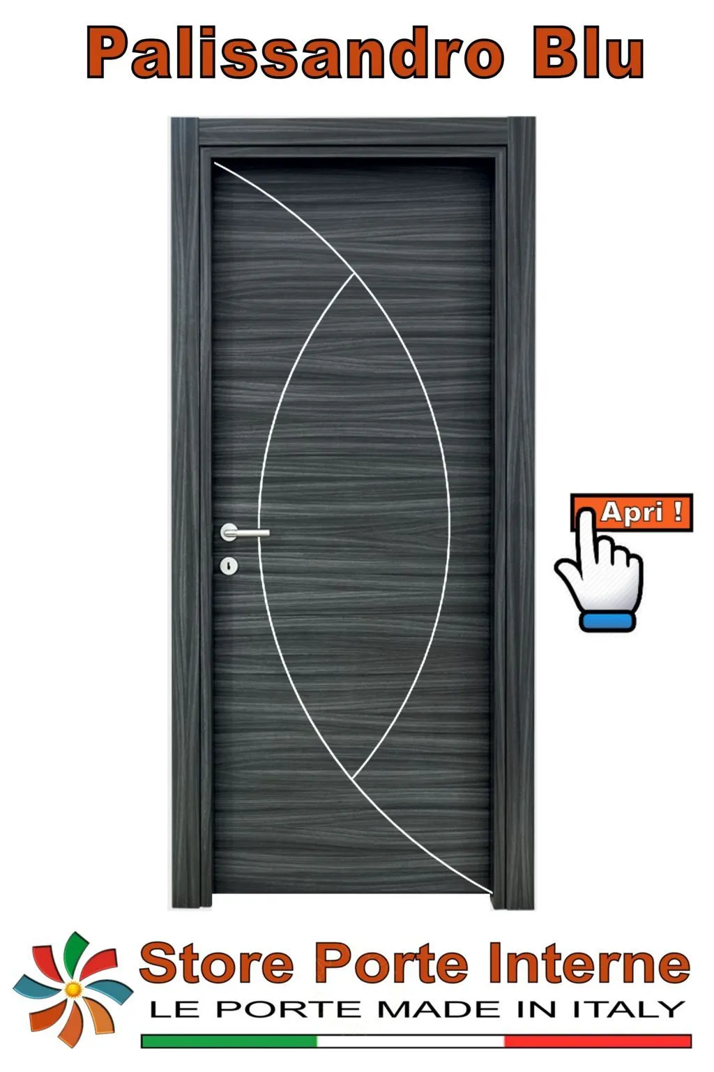 porte laminato inserti Greta palissandro blu matrix