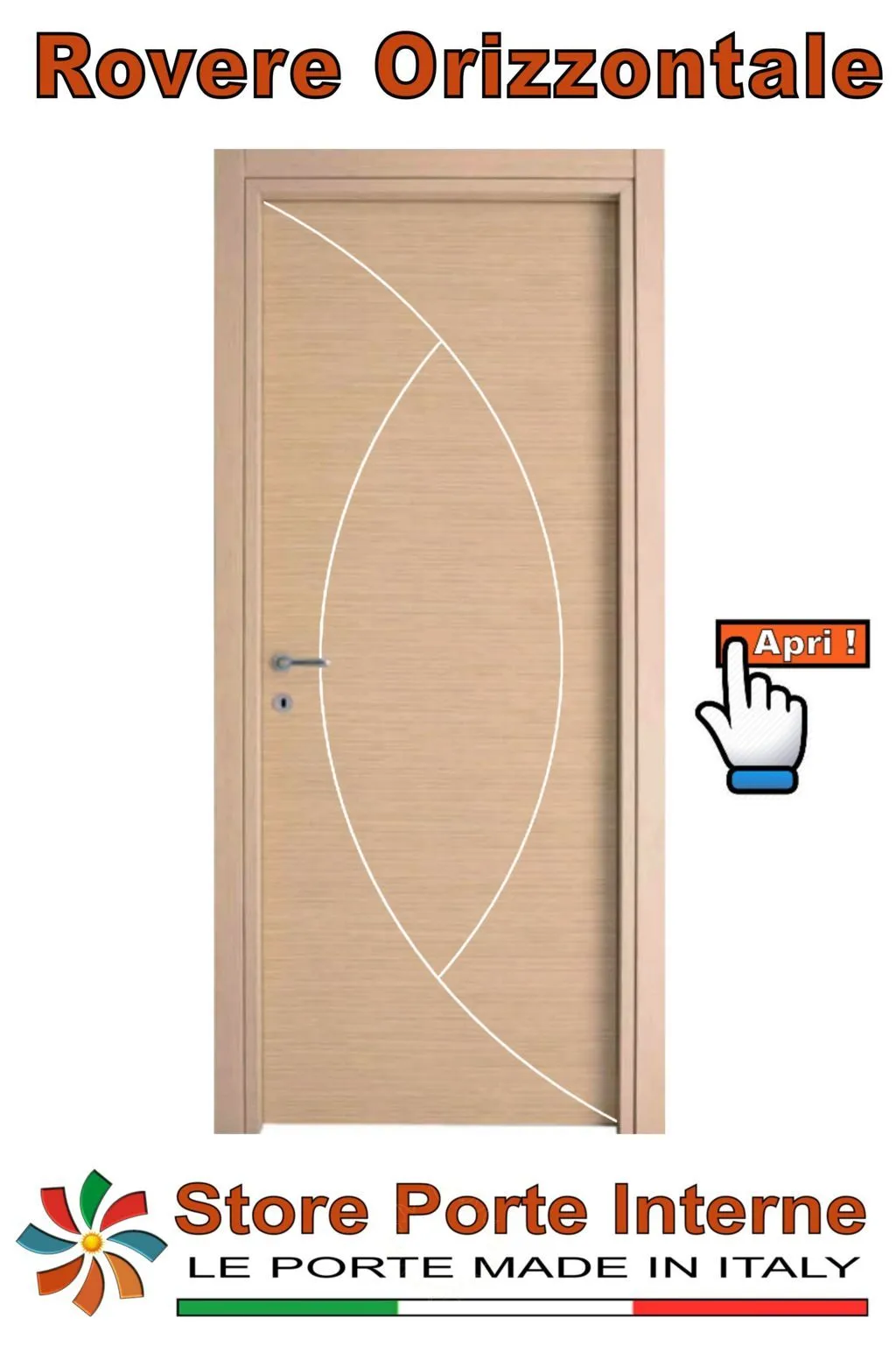 porte laminato inserti Greta rovere orizzontale