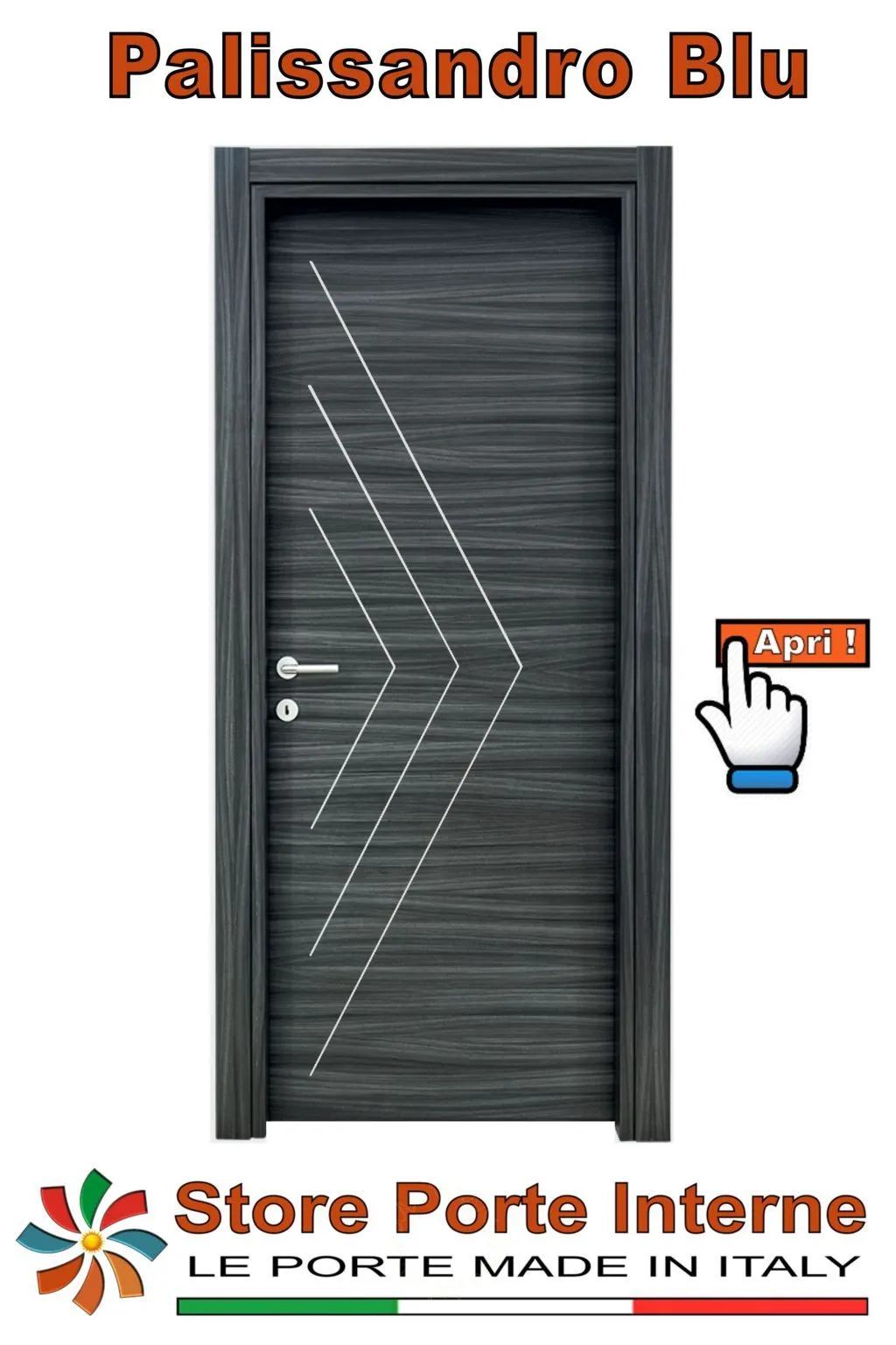 porte laminato inserti Linda palissandro blu matrix