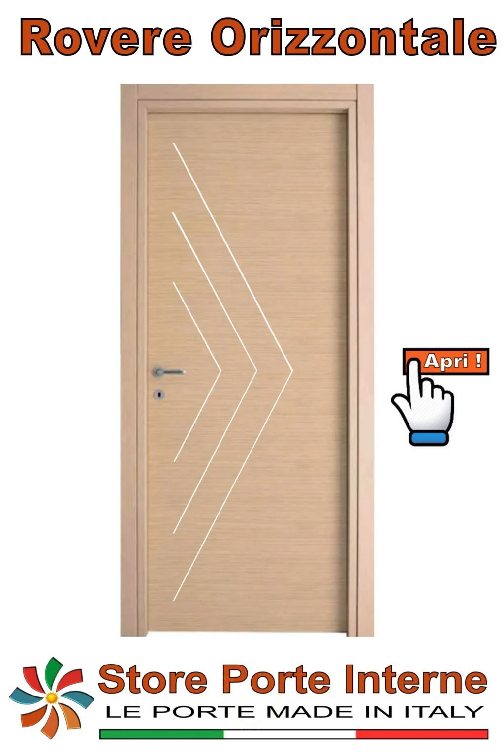 porte laminato inserti Linda rovere orizzontale