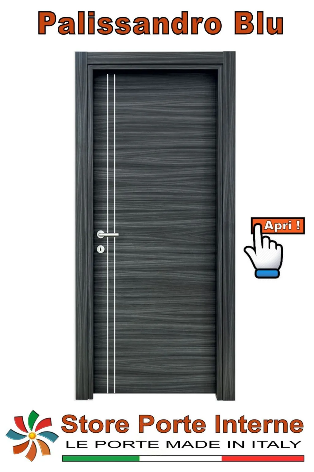 porte laminato inserti Marika palissandro blu matrix