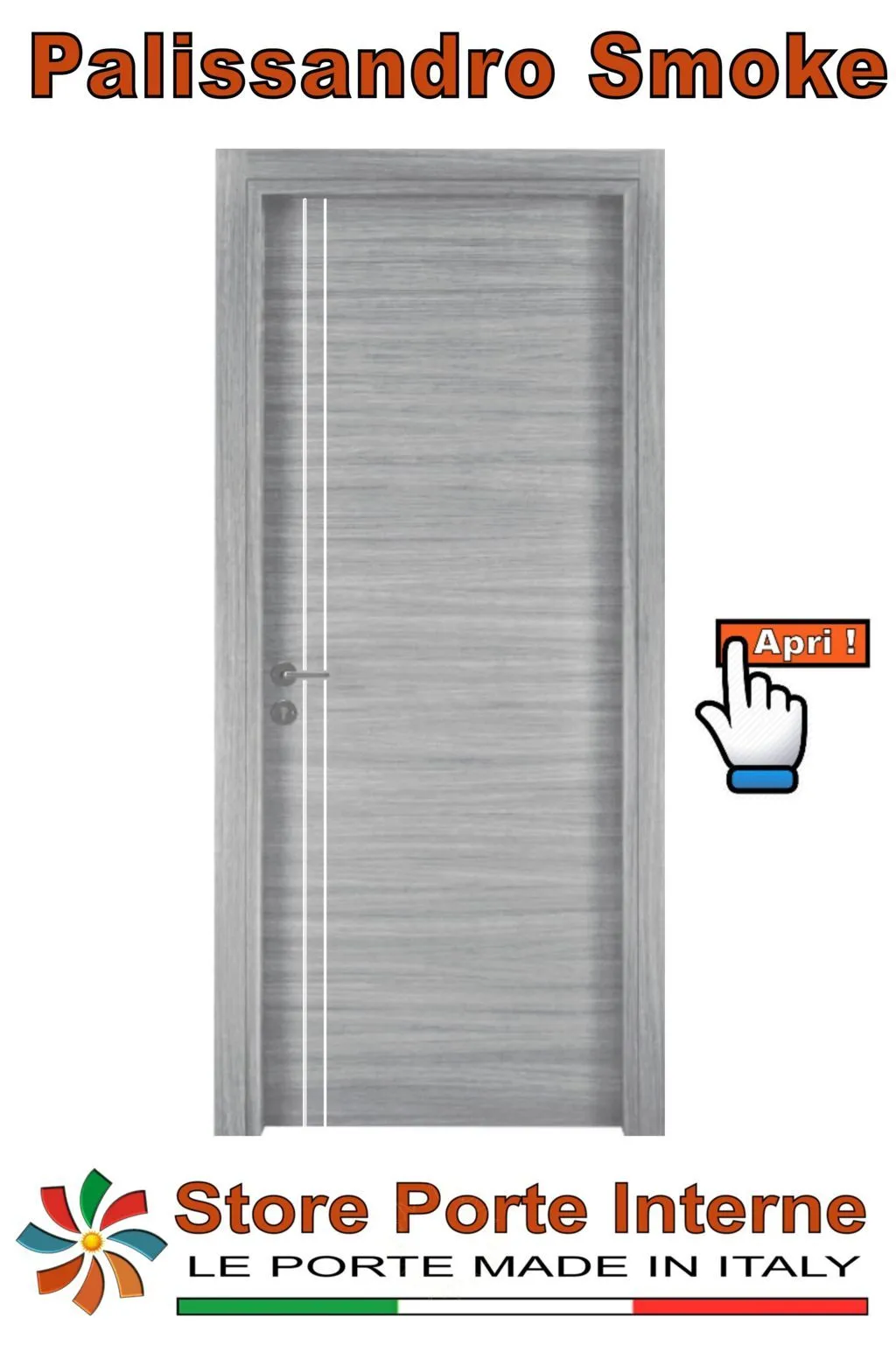 porte laminato inserti Marika palissandro smoke