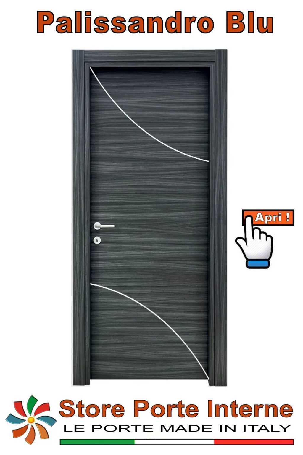 porte laminato inserti Nicole palissandro blu matrix