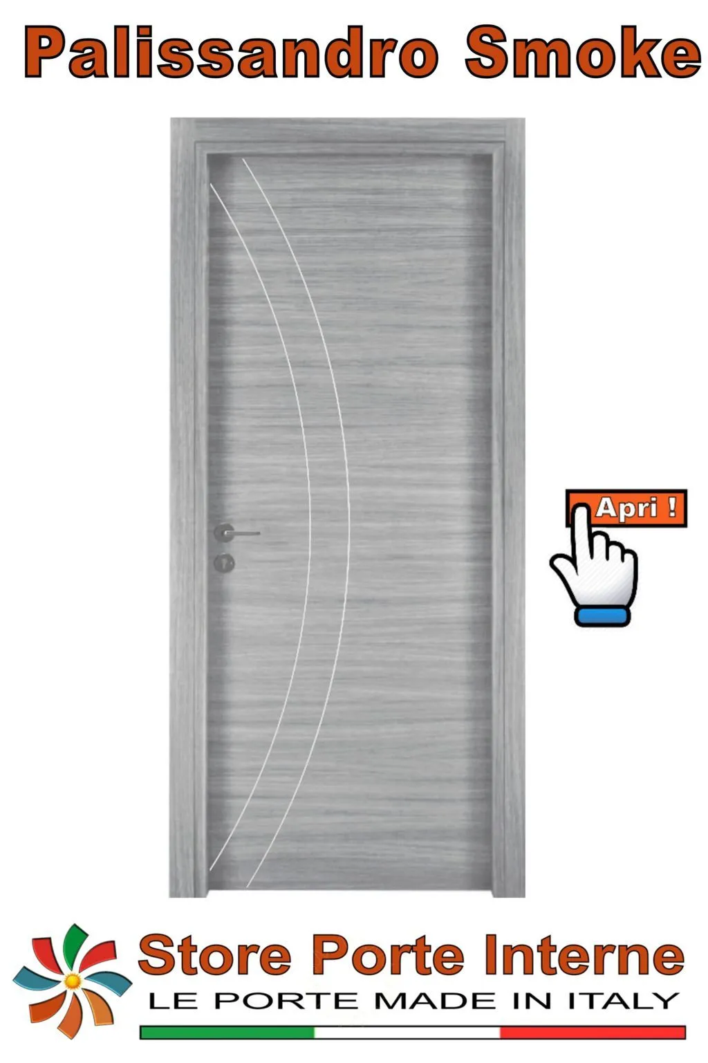 porte laminato inserti Noemi palissandro smoke