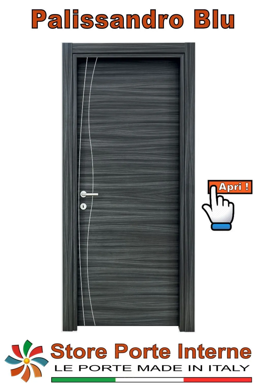 porte laminato inserti Syria palissandro blu matrix