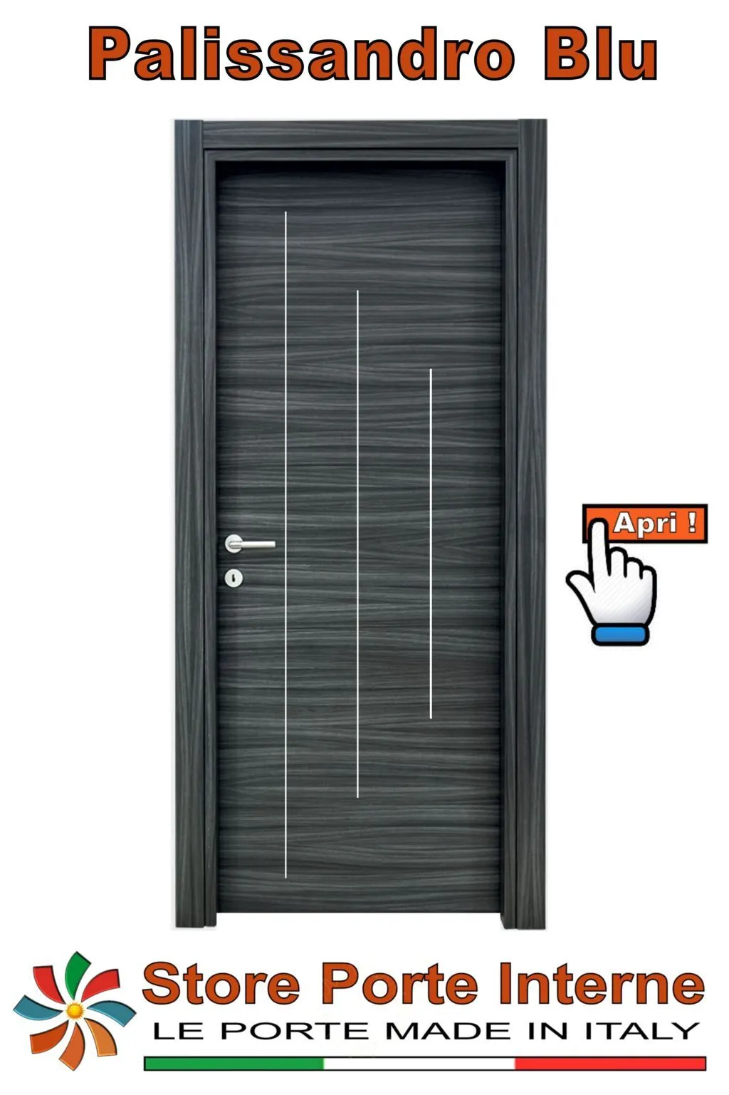 porte laminato inserti Valentina palissandro blu matrix