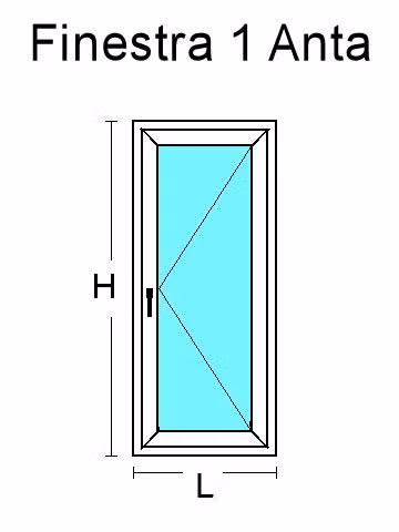 Finestra 1 Anta in Alluminio a Taglio Freddo