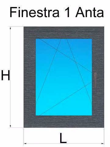 finestra 1 anta grigio basalto