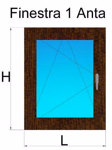 finestra 1 anta noce