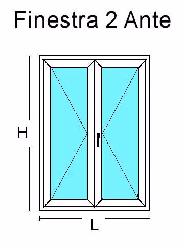 Finestra 2 Ante in Alluminio a Taglio Freddo