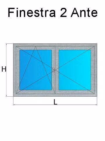 finestra 2 ante metbrush alluminio