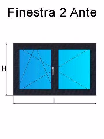 finestra 2 ante grigio antracite liscio