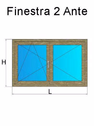 finestra 2 ante metbrush bronzo