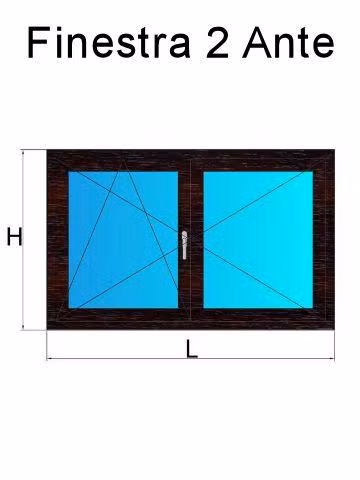 finestra 2 ante mogano
