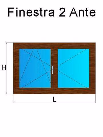 finestra 2 ante rovere dorato