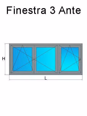 finestra 3 ante grigio chiaro