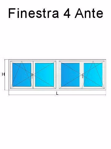 finestra 4 ante avorio