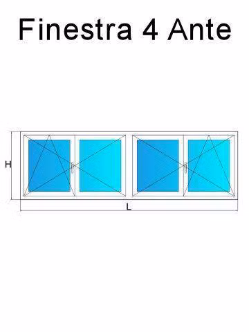finestra 4 ante bianco venato
