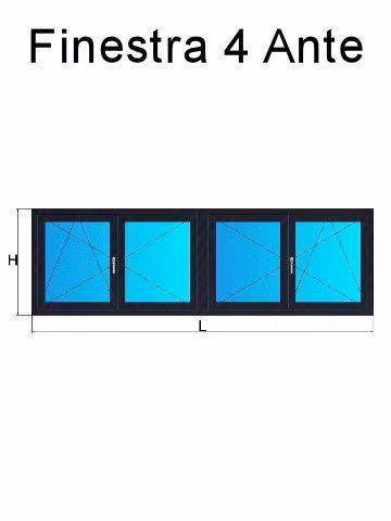 finestra 4 ante grigio antracite liscio