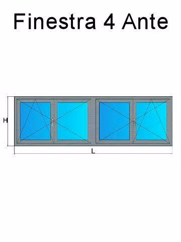finestra 4 ante grigio chiaro