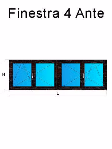 finestra 4 ante mogano