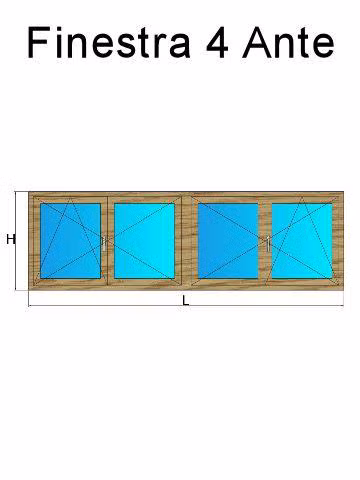 finestra 4 ante rovere naturale