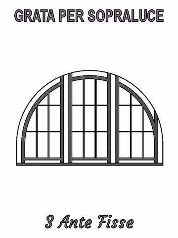 inferriata fissa sagomata per sopraluce 3 ante
