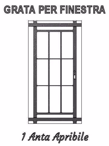 grata per finestra 1 anta