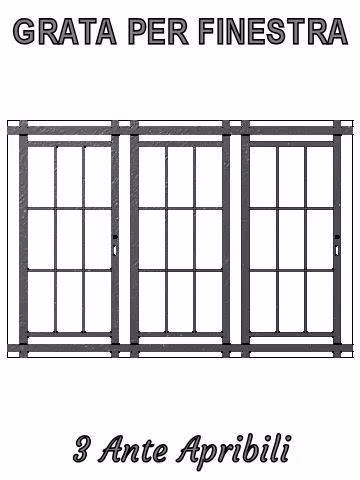grata per finestra 3 ante