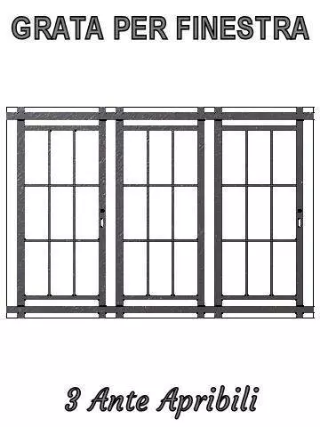 grata per finestra 3 ante
