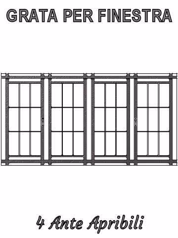 grata per finestra 4 ante