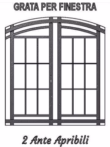 grata finestra sagomata 2 ante