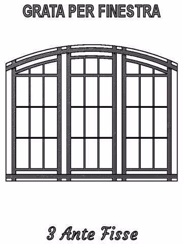 inferriata fissa sagomata per finestra 3 ante