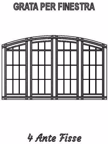 inferriata fissa sagomata per finestra 4 ante