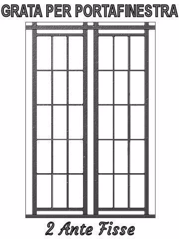 grata fissa per portafinestra 2 ante