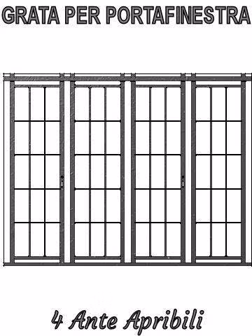 grata per portafinestra 4 ante
