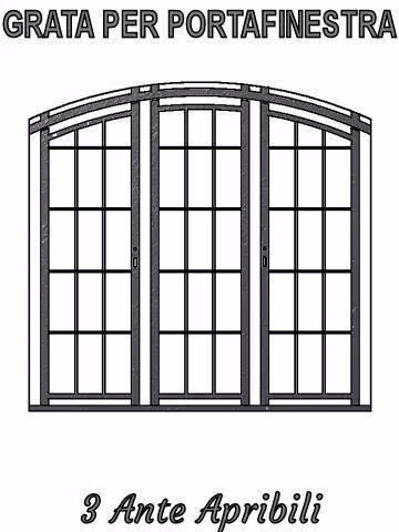 inferriata sagomata per portafinestra 3 ante