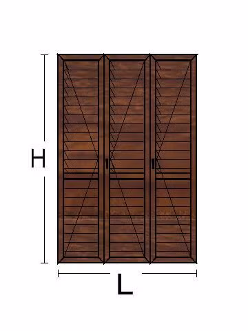 Persiana in Alluminio per Portafinestra 3 Ante effetto legno