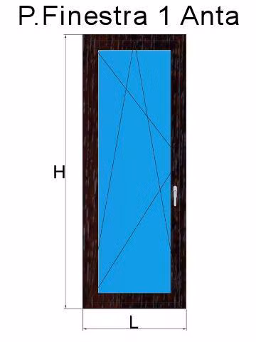 porta finestra 1 anta mogano