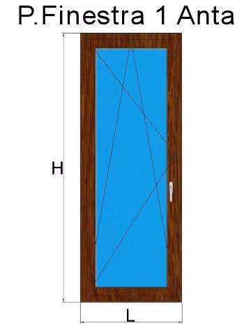 porta finestra 1 anta rovere dorato