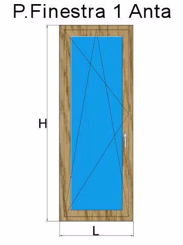 porta finestra 1 anta rovere naturale