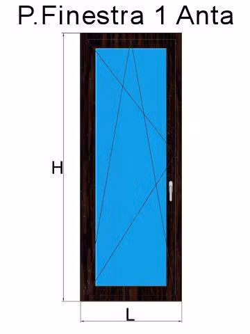 porta finestra 1 anta rovere scuro 