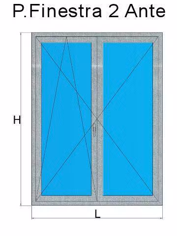 porta finestra 2 anta metbrush alluminio