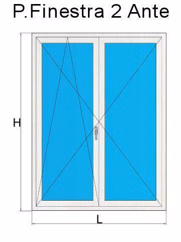 porta finestra 2 anta avorio